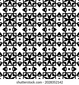 floral seamless pattern background.Geometric ornament for wallpapers and backgrounds. Black and white pattern.