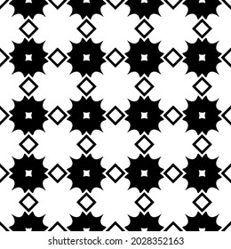 floral seamless pattern background.Geometric ornament for wallpapers and backgrounds. Black and white pattern.