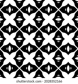floral seamless pattern background.Geometric ornament for wallpapers and backgrounds. Black and white pattern.