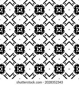 fondo de patrón sin costuras floral.Ornamento geométrico para fondos de paredes y fondos. Patrón blanco y negro.
