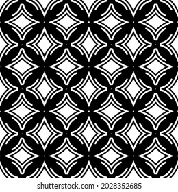 floral seamless pattern background.Geometric ornament for wallpapers and backgrounds. Black and white pattern.