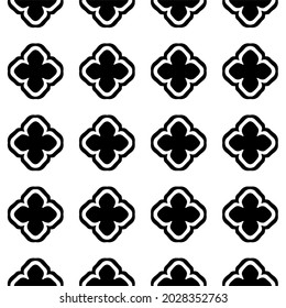 Blumenmuster nahtloser Hintergrund.Geometrisches Ornament für Bildschirmhintergründe und Hintergründe. Schwarz-Weiß-Muster.