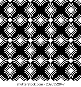 floral seamless pattern background.Geometric ornament for wallpapers and backgrounds. Black and white pattern.