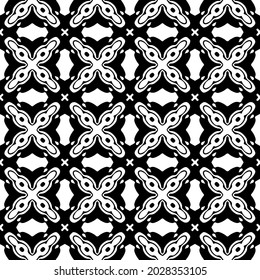 floral seamless pattern background.Geometric ornament for wallpapers and backgrounds. Black and white pattern.