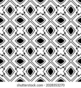 floral seamless pattern background.Geometric ornament for wallpapers and backgrounds. Black and white pattern.