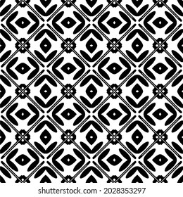 fondo de patrón sin costuras floral.Ornamento geométrico para fondos de paredes y fondos. Patrón blanco y negro.