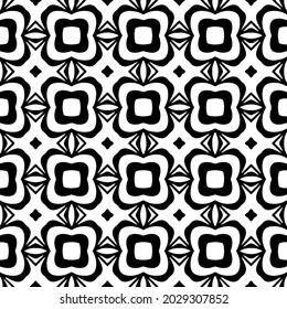 fondo de patrón sin costuras floral.Ornamento geométrico para fondos de paredes y fondos. Patrón blanco y negro.