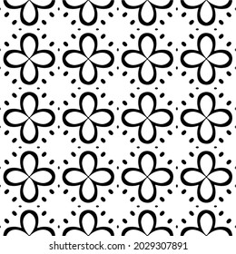 floral seamless pattern background.Geometric ornament for wallpapers and backgrounds. Black and white pattern.
