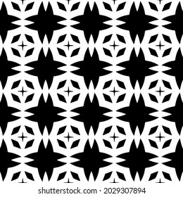 floral seamless pattern background.Geometric ornament for wallpapers and backgrounds. Black and white pattern.