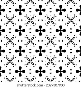 floral seamless pattern background.Geometric ornament for wallpapers and backgrounds. Black and white pattern.