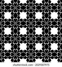 floral seamless pattern background.Geometric ornament for wallpapers and backgrounds. Black and white pattern.