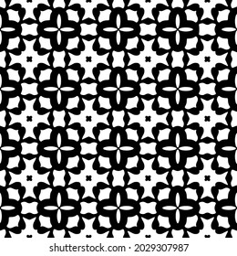 floral seamless pattern background.Geometric ornament for wallpapers and backgrounds. Black and white pattern.