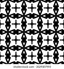 floral seamless pattern background.Geometric ornament for wallpapers and backgrounds. Black and white pattern.