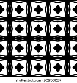 floral seamless pattern background.Geometric ornament for wallpapers and backgrounds. Black and white pattern.