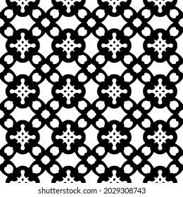 floral seamless pattern background.Geometric ornament for wallpapers and backgrounds. Black and white pattern.