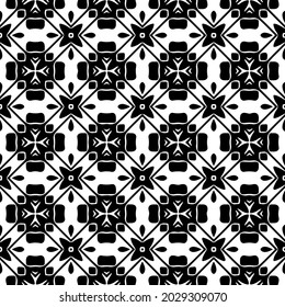 floral seamless pattern background.Geometric ornament for wallpapers and backgrounds. Black and white pattern.