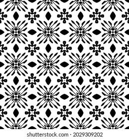 fondo de patrón sin costuras floral.Ornamento geométrico para fondos de paredes y fondos. Patrón blanco y negro.