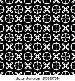 floral seamless pattern background.Geometric ornament for wallpapers and backgrounds. Black and white pattern.