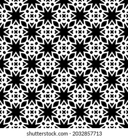 floral seamless pattern background.Geometric ornament for wallpapers and backgrounds. Black and white pattern.