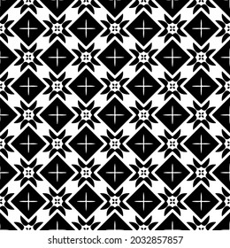 floral seamless pattern background.Geometric ornament for wallpapers and backgrounds. Black and white pattern.