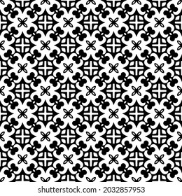 fondo de patrón sin costuras floral.Ornamento geométrico para fondos de paredes y fondos. Patrón blanco y negro.