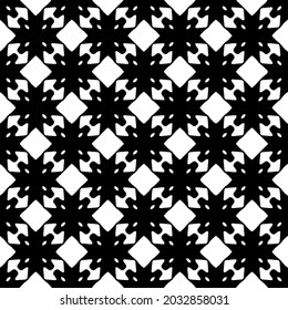 floral seamless pattern background.Geometric ornament for wallpapers and backgrounds. Black and white pattern.