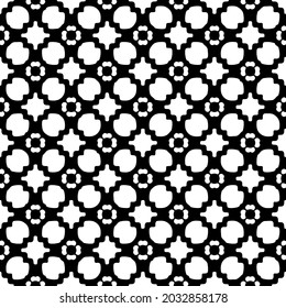 floral seamless pattern background.Geometric ornament for wallpapers and backgrounds. Black and white pattern.