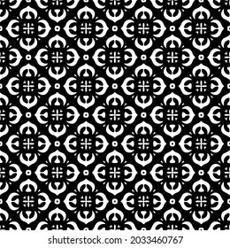 fondo de patrón sin costuras floral.Ornamento geométrico para fondos de paredes y fondos. Patrón blanco y negro.

