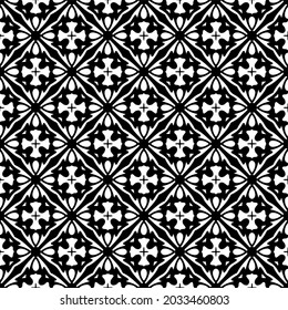 floral seamless pattern background.Geometric ornament for wallpapers and backgrounds. Black and white pattern.
