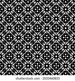 floral seamless pattern background.Geometric ornament for wallpapers and backgrounds. Black and white pattern.
