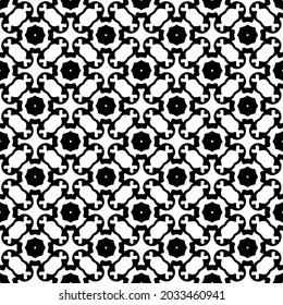 fondo de patrón sin costuras floral.Ornamento geométrico para fondos de paredes y fondos. Patrón blanco y negro.
