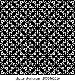 floral seamless pattern background.Geometric ornament for wallpapers and backgrounds. Black and white pattern.
