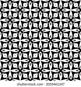 floral seamless pattern background.Geometric ornament for wallpapers and backgrounds. Black and white pattern.
