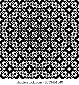 fondo de patrón sin costuras floral.Ornamento geométrico para fondos de paredes y fondos. Patrón blanco y negro.
