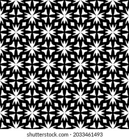 floral seamless pattern background.Geometric ornament for wallpapers and backgrounds. Black and white pattern.
