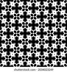 floral seamless pattern background.Geometric ornament for wallpapers and backgrounds. Black and white pattern.