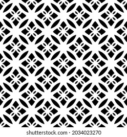 floral seamless pattern background.Geometric ornament for wallpapers and backgrounds. Black and white pattern.