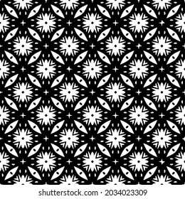 floral seamless pattern background.Geometric ornament for wallpapers and backgrounds. Black and white pattern.