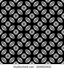 floral seamless pattern background.Geometric ornament for wallpapers and backgrounds. Black and white pattern.