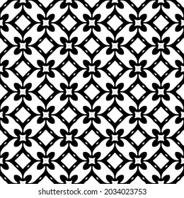 floral seamless pattern background.Geometric ornament for wallpapers and backgrounds. Black and white pattern.