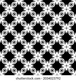 floral seamless pattern background.Geometric ornament for wallpapers and backgrounds. Black and white pattern.