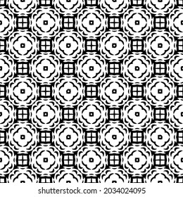 fondo de patrón sin costuras floral.Ornamento geométrico para fondos de paredes y fondos. Patrón blanco y negro.