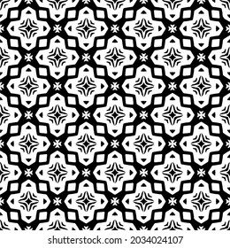 fondo de patrón sin costuras floral.Ornamento geométrico para fondos de paredes y fondos. Patrón blanco y negro.