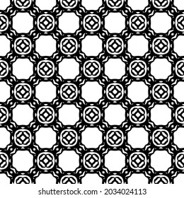 fondo de patrón sin costuras floral.Ornamento geométrico para fondos de paredes y fondos. Patrón blanco y negro.