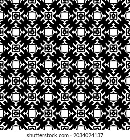 floral seamless pattern background.Geometric ornament for wallpapers and backgrounds. Black and white pattern.
