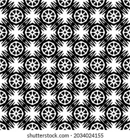 fondo de patrón sin costuras floral.Ornamento geométrico para fondos de paredes y fondos. Patrón blanco y negro.