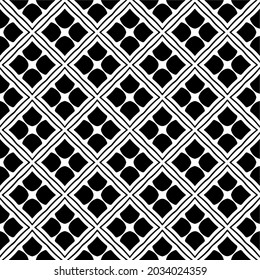 Blumenmuster nahtloser Hintergrund.Geometrisches Ornament für Bildschirmhintergründe und Hintergründe. Schwarz-Weiß-Muster.