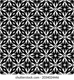 floral seamless pattern background.Geometric ornament for wallpapers and backgrounds. Black and white pattern.