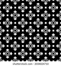 fondo de patrón sin costuras floral.Ornamento geométrico para fondos de paredes y fondos. Patrón blanco y negro.