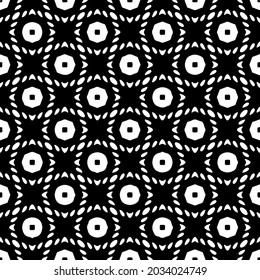 fondo de patrón sin costuras floral.Ornamento geométrico para fondos de paredes y fondos. Patrón blanco y negro.